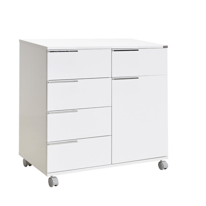 Hanah Home Armario Multiusos Blanco con 5 Cajones Hanah Home Armario Multiusos Blanco con 5 Cajones